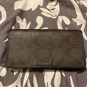 COACH MENS BROWN LEATHER WALLET WITH PHONE POCKET